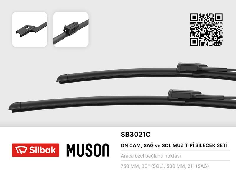 SİLECEK SÜPÜRGESİ 750/530MM MUZ TİPİ TRANSIT YENI KASA V363 14-SILBAK SB3021C-GK3JS17528AA-2120669-BK3JS17528AA