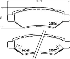 ARKA DİSK FREN BALATASI CADILLAC CTS 2.8/3.0/3.6 01/08 CHEVROLET CAMARO 3.6 09/09 - 12/15-VALEO-25814674-92230273