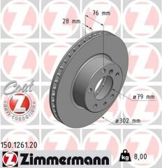 FREN DISKI ON BMW E34 E32-ZIMMERMANN 150.1261.20-34116756090