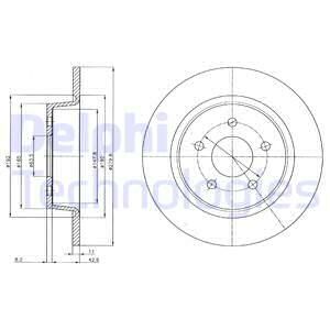 ARKA FREN DISK AYNASI YENI CONNECT CHC 1.6 /1.5 TDCI 15 C-MAX 12 KUGA II 13 20 GRAND C-MAX 11 MERKEZLEME CAPI 63.5 mm YUKSEKLIK 50.8 mm 5 Delik DIS CAP 279.8-DELPHI BG4533C-DV612A315BA-AV612A3315BA-1683383