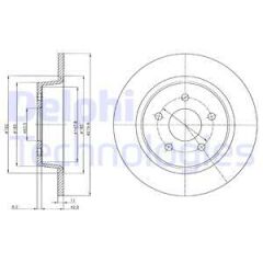 ARKA FREN DISK AYNASI YENI CONNECT CHC 1.6 /1.5 TDCI 15 C-MAX 12 KUGA II 13 20 GRAND C-MAX 11 MERKEZLEME CAPI 63.5 mm YUKSEKLIK 50.8 mm 5 Delik DIS CAP 279.8-DELPHI BG4533C-DV612A315BA-AV612A3315BA-1683383