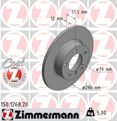 FREN DISKI ON BMW E36 91 98 Z3 95 03-ZIMMERMANN 150.1268.20-34116757751