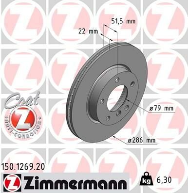 FREN DISKI ON BMW E36 E46-ZIMMERMANN 150.1269.20-34116864060