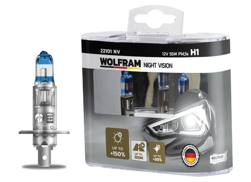 AMPUL 12V H1 55 P14.5s NIGHT VISION 150 FAZLA 20 BEYAZ IŞIK-WOLFRAM 22101 NV