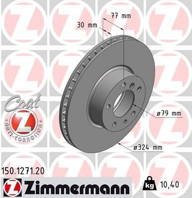 FREN DISKI ON BMW E39 E32 E38 E31-ZIMMERMANN 150.1271.20-34116757747-34116757746