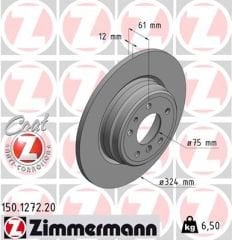 FREN DISKI ARKA BMW E38 E31-ZIMMERMANN 150.1272.20-34216757749-34216757748