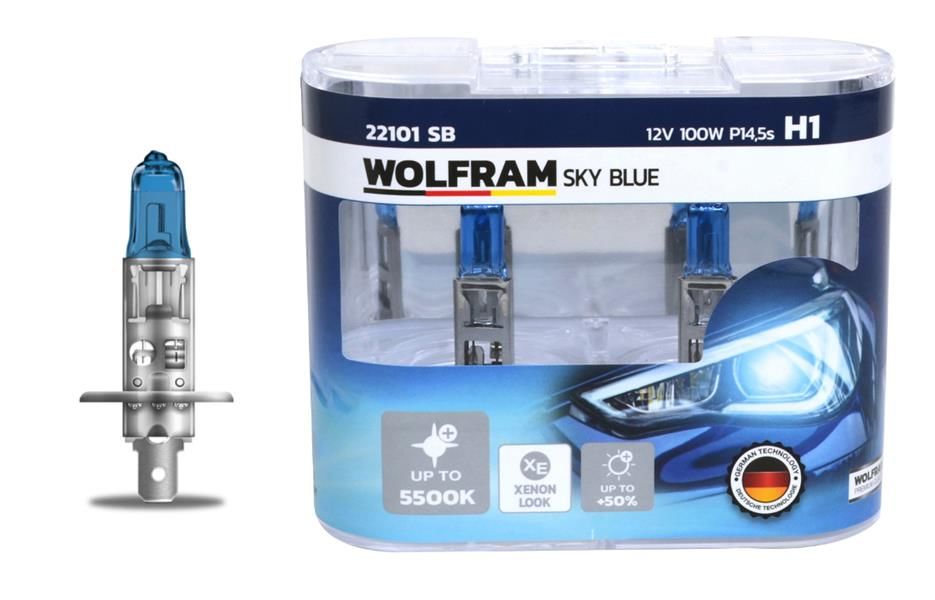 AMPUL 12V H1 100 P14.5s SKY BLUE BEYAZ IŞIK-WOLFRAM 22101 SB