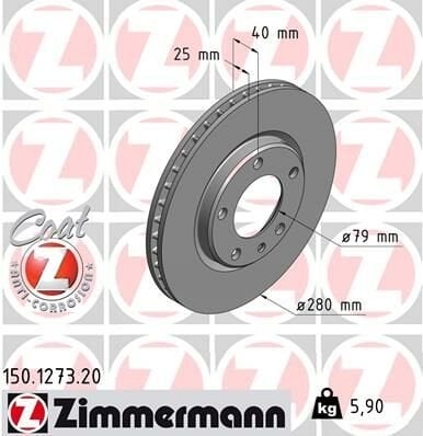 FREN DİSKİ ON BMW M3 E30-ZIMMERMANN 150.1273.20-34112226813