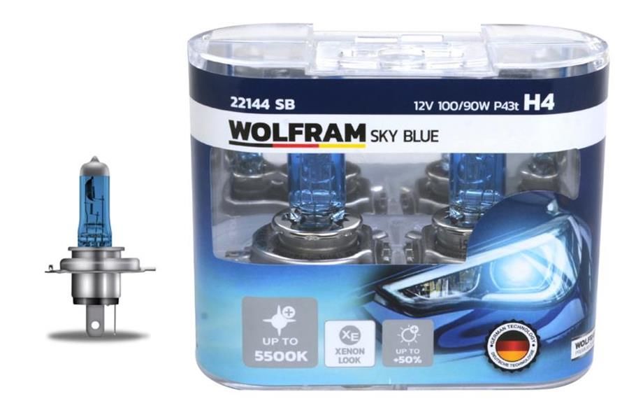 AMPUL 12V H4 100/90 P43t SKY BLUE BEYAZ IŞIK-WOLFRAM 22144 SB