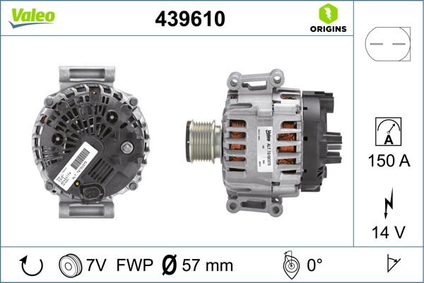 ALTERNATÖR MERCEDES C SERİSİ W/S204 ALTERNATÖR BİNEK-VALEO 439610-A27115415020080-2711541502