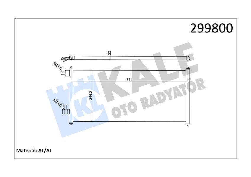 KLIMA RADYATÖRÜ CONNECT 02 14 1.8 TDCI 75-90-110PS-KALE 020ABC040-2T1H19710AC-4488406-2T1H19710AB