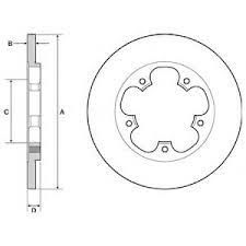 ARKA FREN DISKI TRANSIT V363 14 TEK TEKER A.CEKER DUZ 308MM 5 BIJON-DELPHI BG4681C-BK312A315AB-KK312A315AA-1815599