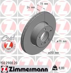 FREN DISKI ON BMW E90 F20 F30 E84-ZIMMERMANN 150.2900.20-34116792219