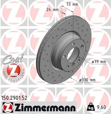 ÖN FREN AYNASI BMW 2 F22-F87 3 F30-F80 3 F31 DELİKLİ 0986479A06-DF8050-ZIMMERMANN 150.2901.52-6792221-34116792221