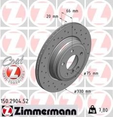 ARKA FREN AYNASI BMW 3 F30-F80-F31-F34 4 F32-F82-F36 DELİKLİ 986479622-DF6512S-ZIMMERMANN 150.2904.52-6792233-34216792233-6864899