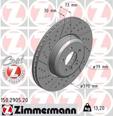 FREN DISKI ON BMW F20 F30 F32 F33 F34 F36 F22-ZIMMERMANN 150.2905.20-34106797603