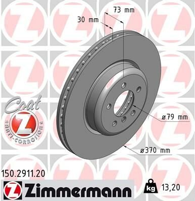 FREN DISKI ON BMW F30 F32 F33 F34 F36-ZIMMERMANN 150.2911.20-34106797606