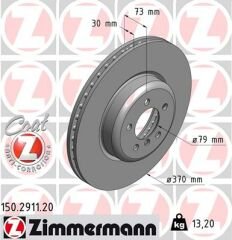 FREN DISKI ON BMW F30 F32 F33 F34 F36-ZIMMERMANN 150.2911.20-34106797606