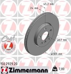 FREN DISKI ON BMW F40 F45 F46 F48 F39 MINI F54 F57 F60-ZIMMERMANN 150.2929.20-34106891079