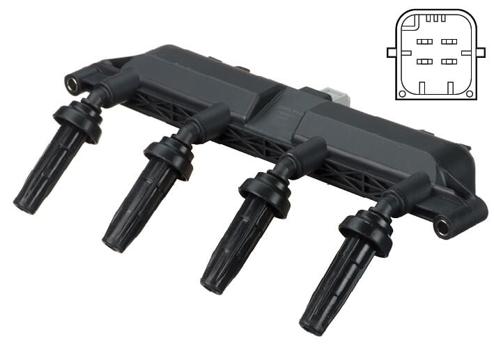 ATEŞLEME BOBİNİ P206 1.4 02 P306 1.4 02-03 -P307 1.4 00 P1007 1.4 05 PARTNER 1.4 03-DELPHI CE20011-12B1-5970.A8-5970.78-5970.79