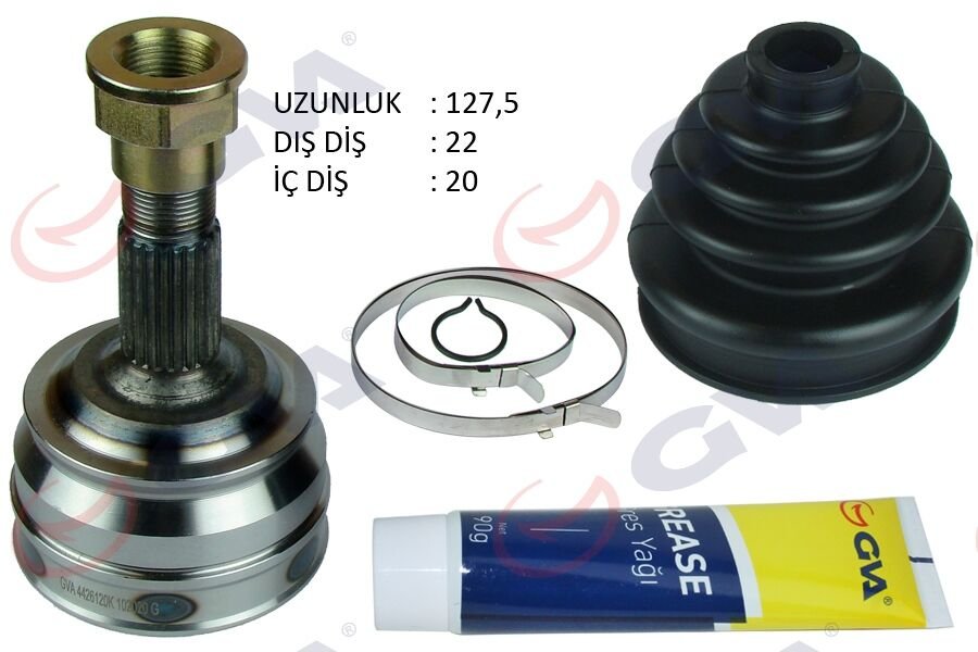 AKS KAFASI DIŞ ÖN FIAT TEMPRA 1.4i 92-99 22x20x46.8 127.5mm-GVA 4426120K-92601903-7659169