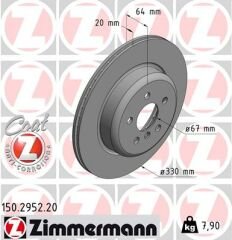 FREN DISKI ARKA SOL BMW G30 G32 G11 G12-ZIMMERMANN 150.2952.20-34216882245