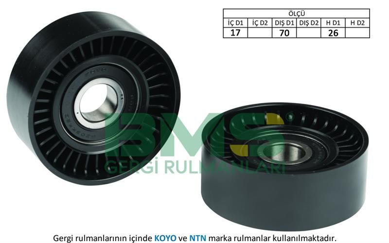 ALTERNATÖR GERGİ RULMANI ASTRA-CORSA-TIGRA 1.4-1.6 16V 94 -P306-P307-PARTNER 2.0 HDI 94 -COROLLA-BMS 002-1206990-90412884-030145299C