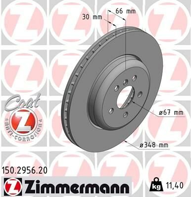 FREN DISKI ON BMW G30 F90 G31 G32 G11 G12-ZIMMERMANN 150.2956.20-34116860909