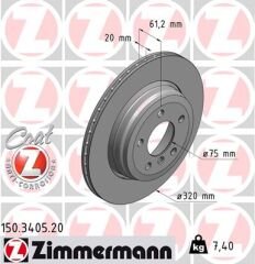 FREN DISKI ARKA BMW E60-ZIMMERMANN 150.3405.20-34216864061