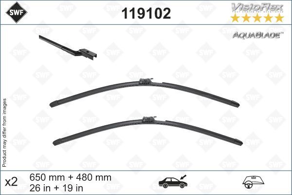SWF AQUABLADE FLAT BLADE X2 650 480 MM VOLVO XC60 17 SWF MUZ TİPİ SİLECEK BİNEK-VALEO-SIL 572302 GEN2V-31689263-31490718