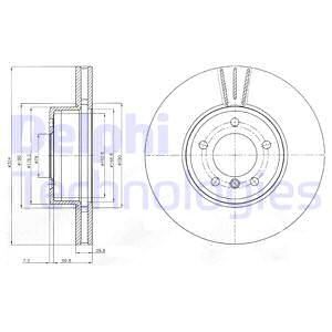FREN DISKI ON BMW E60 E61 E63 E64-DELPHI BG9871C-34116864906