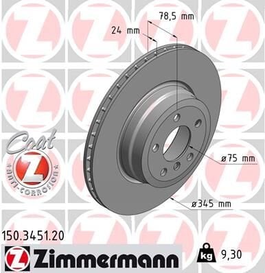 FREN DISKI ARKA BMW E70 E71 E72 F15 F16-ZIMMERMANN 150.3451.20-34216886480