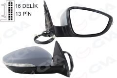 DIŞ DİKİZ AYNASI SAĞ PASSAT 11 ELEKTRİKLİ ISITMALI KATLANIR Ç.SİNYALLİ HAFIZALI ASTARLI KONVEKS 13 FİŞ VM-6194NEBCR-GVA 1075351-3AA857508F9B9