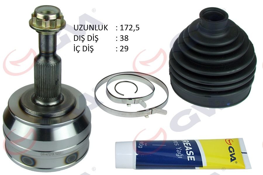 AKS KAFASI DIŞ ÖN TRANSPORTER T5 2.5 TDI 04-10 AXD 38x29x63 172.5mm-GVA 4475210K-7H0498099A-7H0407321D-7H0407321