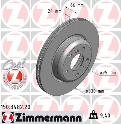 FREN DISKI ON BMW F10 F11 10 HAVALI 330mm-ZIMMERMANN 150.3482.20-34116794429