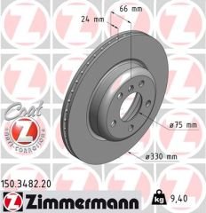 FREN DISKI ON BMW F10 F11 10 HAVALI 330mm-ZIMMERMANN 150.3482.20-34116794429