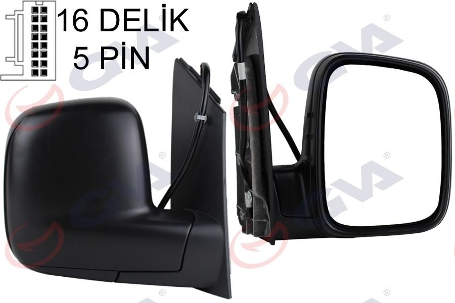 DIŞ DİKİZ AYNASI SAĞ CADDY 04 ELEKTRİKLİ ISITMALI KONVEKS 5 FİŞ VM-375EHR-GVA 1075135-2K1857508A9B9