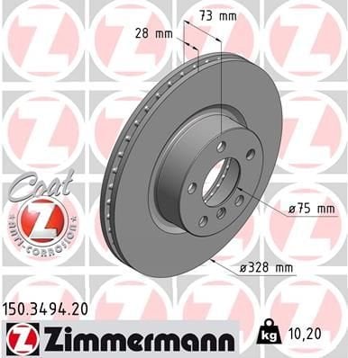 FREN DISKI ON BMW X3 F25 X4 F26-ZIMMERMANN 150.3494.20-34106879122