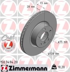 FREN DISKI ON BMW X3 F25 X4 F26-ZIMMERMANN 150.3494.20-34106879122