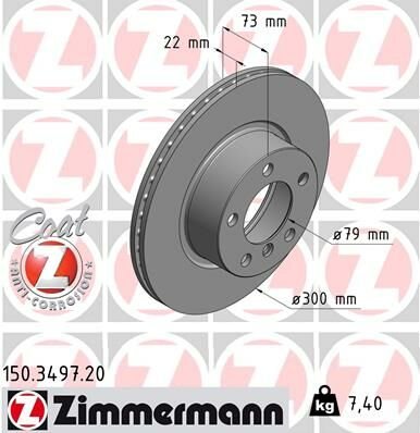 FREN DISKI ON BMW F20 F30 F32 F34 F36-ZIMMERMANN 150.3497.20-34116792217