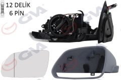 DIŞ DİKİZ AYNASI SOL OCTAVIA 04 ELEKTRİKLİ ISITMALI SİNYALLİ ASTARLI ASFERKLİ 5 FİŞ VM-605EHPAL-GVA 1061123-1Z1857507F01C-1Z1857501BK