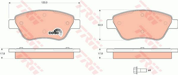 ÖN BALATA ALBEA-PALIO-STILO-SIENA DOBLO 1.3 1.9 IDEA CORSA 1.3 07 fişsiz-TRW-4254.06-55175317-55174420-WVA23705