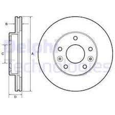 ON FREN DISKI DACIA DUSTER I 10 18 DUSTER II 18 RENAULT MEGANE IV 15 DIŞ ÇAP: 269MM DISKI KALINLIĞI: 22.5MM 5 DELİK HAVALANDIRMALI-DELPHI BG4455-402061715R-402066300R-8660002096