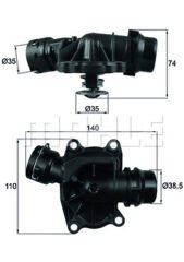 TERMOSTAT BMW M57 D25 D30 E53 E46 E39 E38 306D1 RANGE ROVER 3 VOGUE L322-MAHLE TI233.88-11512354056 PEL000050
