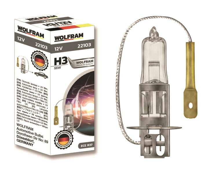 AMPUL 12V H3 100 PK22s STANDART IŞIK 62201-WOLFRAM 22113