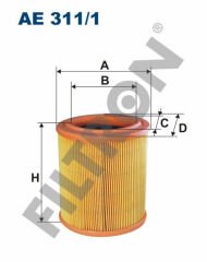 HAVA FİLTRESİ PEUGEOT PARTNER RANCH 1.4 75HP 96-09-FILTRON AE311.1-1444.E5-1444.F0