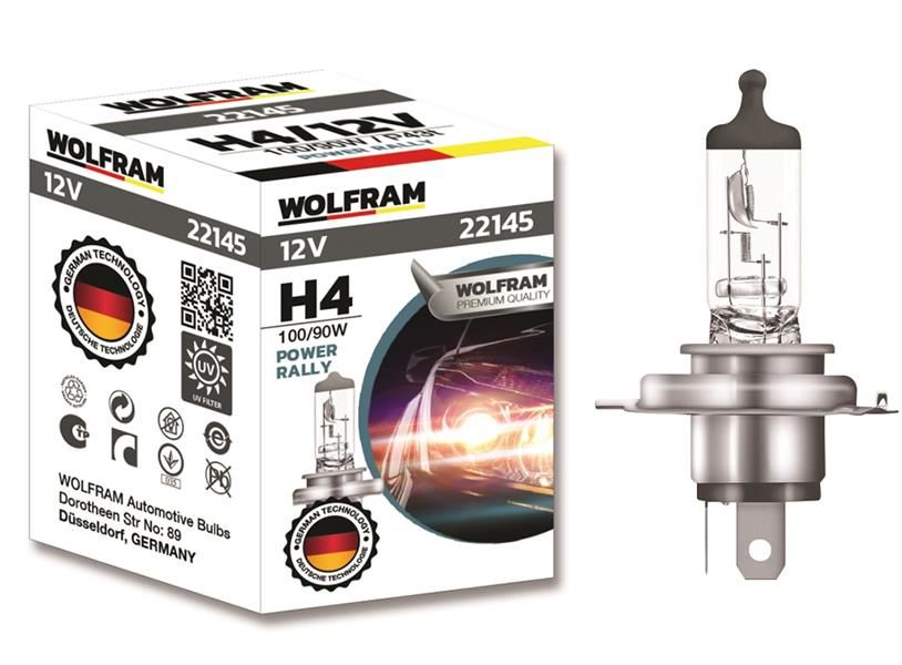 AMPUL 12V H4 100/90 P43t STANDART IŞIK TIRNAKLI P43t 62204-WOLFRAM 22145