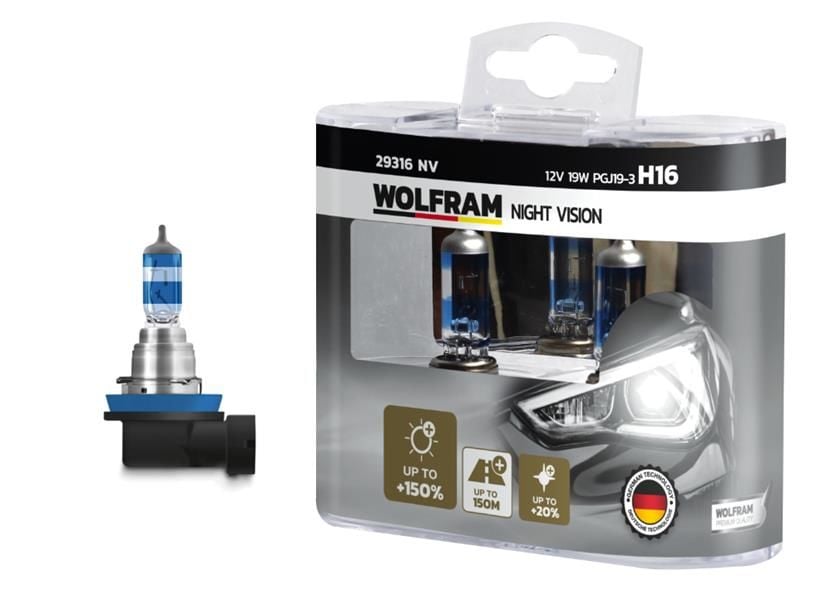 AMPUL 12V H16 19 PGJ19-3 NIGHT VISION 150 FAZLA 20 BEYAZ IŞIK-WOLFRAM 29316 NV