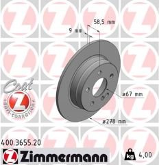 FREN DISKI ARKA MERCEDES C-CLASS W204 S204 C204-ZIMMERMANN 400.3655.20-A2044230512