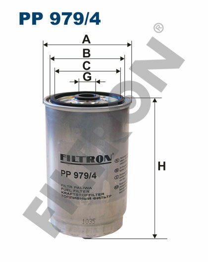 YAKIT FİLTRESİ ACCENT-GETZ-İ30-SANTE FE-SONATO V-SORENTO 1.5-2.0-2.2-2.5 CRDI-FILTRON PP979.4-319222B900-319222R900